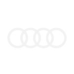 Weißes, transparentes Logo von der Automarke Audi